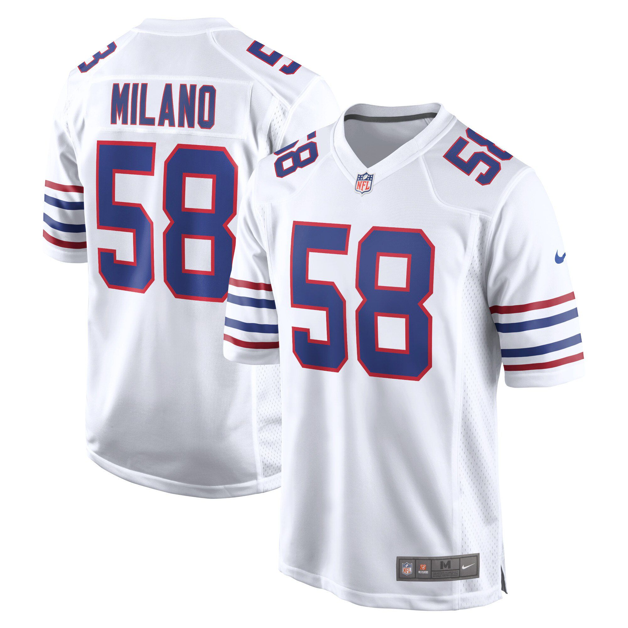 Men Buffalo Bills 58 Matt Milano Nike White Alternate Game Player NFL Jersey
